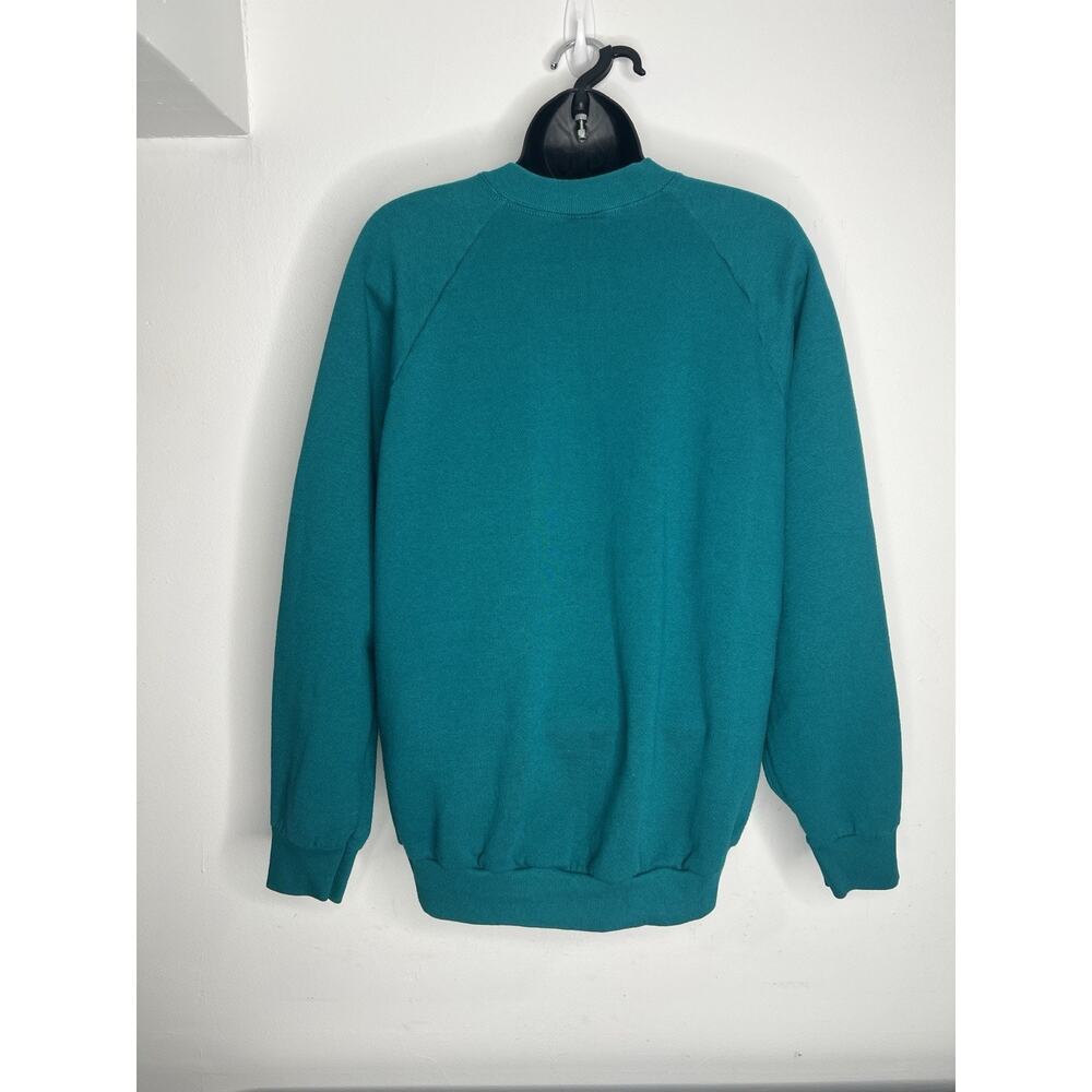 Vintage Fruit Of The Loom Crewneck Green USA Women’s Size Large Grannycore - Picture 4 of 8